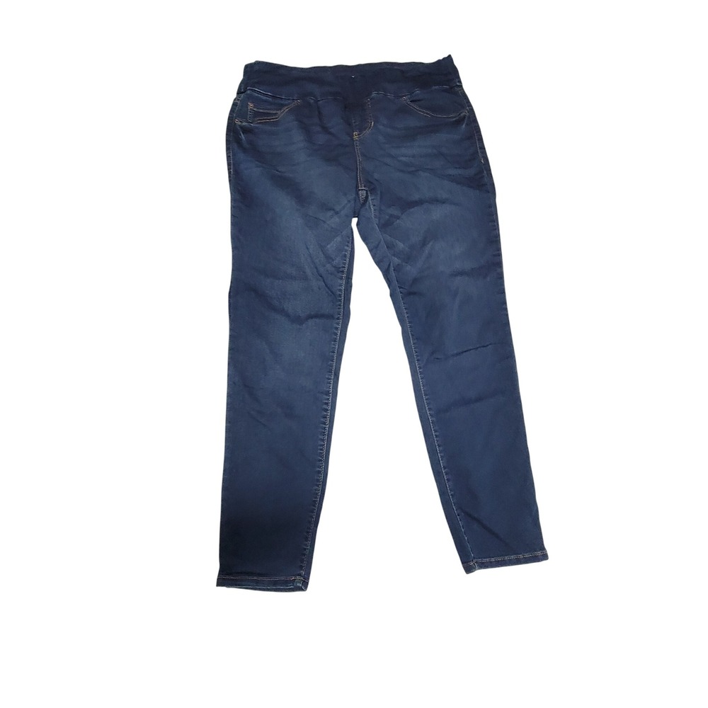 Stitchstar Pull On Skinny Jeans Womens 1X Dark Wash Blue Stretch Denim Jeggings